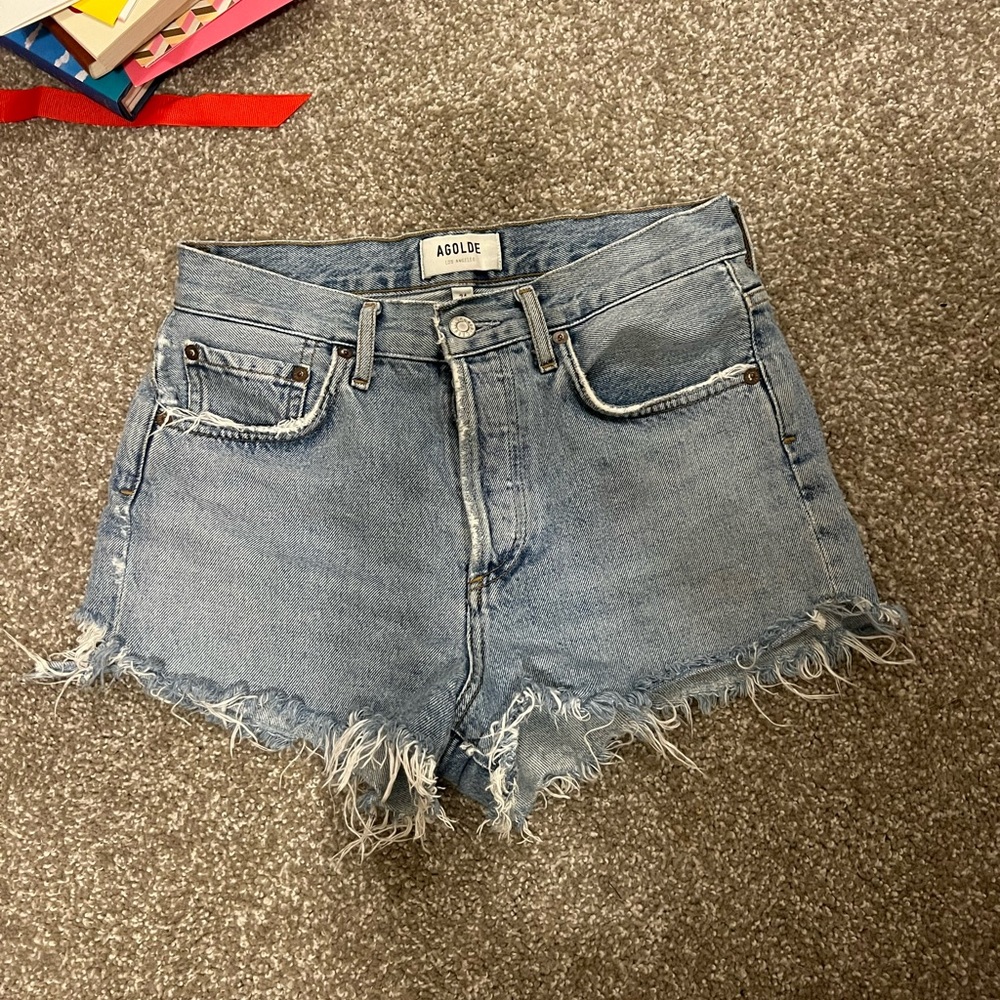 AGOLDE- ‘Parker’ Cut Off Denim Shorts